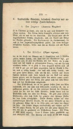 C. Auslaendische Gewaechse, besonders Gewuerze und [...].