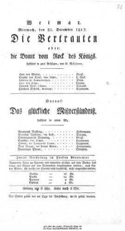 Die Vertrauten oder: die Braut vom Rock des Königs