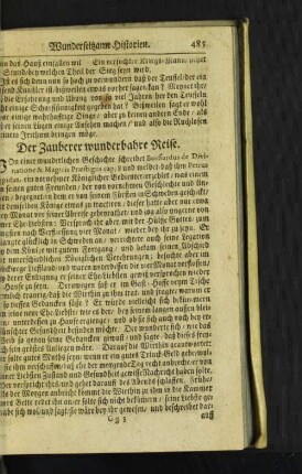 Der Zauberer wunderbahre Reise. [u. a.]
