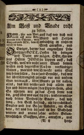 Um Geist und Gnade recht zu beten.