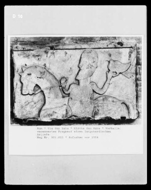 Vermauertes Fragment eines langobardischen Reliefs