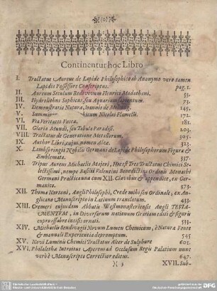 Continentur in hoc Libro.