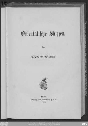 Orientalische Skizzen