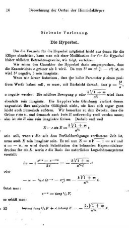 7. Die Hyperbel.