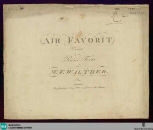 Air favorit : variés pour le piano forte