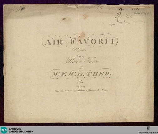 Air favorit : variés pour le piano forte