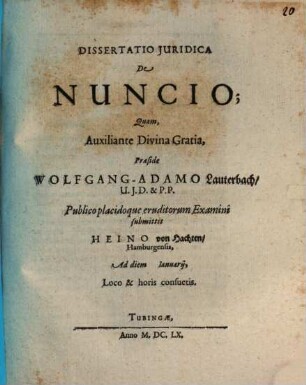 Dissertatio Iuridica De Nuncio