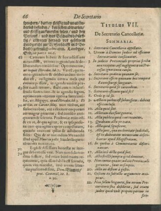 Titulus VII. De Secretario Cancellariae.