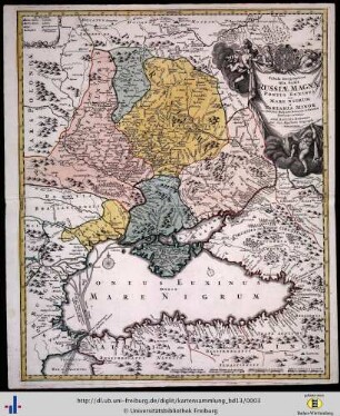 Tabula geographica qua pars Russiae magnae, Pontus Euxinus seu Mare nigrum et Tartaria Minor.