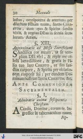 Ante Communionem Sacramentalem.