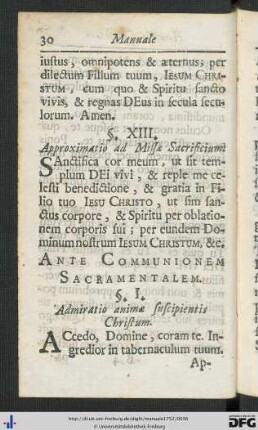 Ante Communionem Sacramentalem.