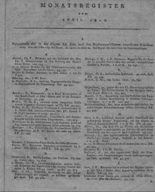Monatsregister April