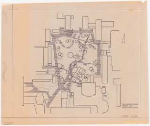 Technische Universität Berlin Nordgelände: Lageplan mit Konzept der Wegeanbindungen 1:500 (Lichtpause von Inv.Nr. HH 0535,035)