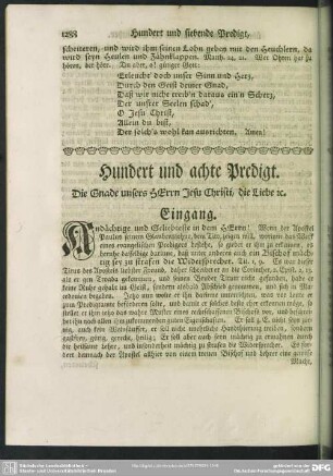 Hundert und achte Predigt