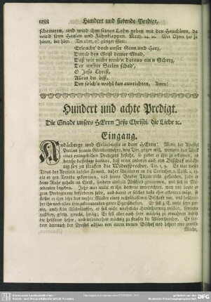 Hundert und achte Predigt
