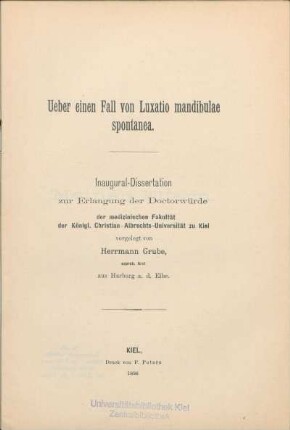 Ueber einen Fall von Luxatio mandibulae spontanea