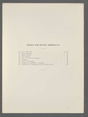 Tafeln der elften Abtheilung.