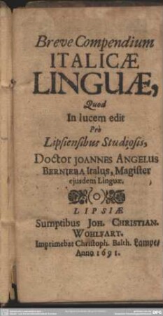 Breve compendium Italicae linguae