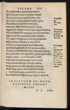 In Eclogam IIII. Annotationes Eobani Hessi.