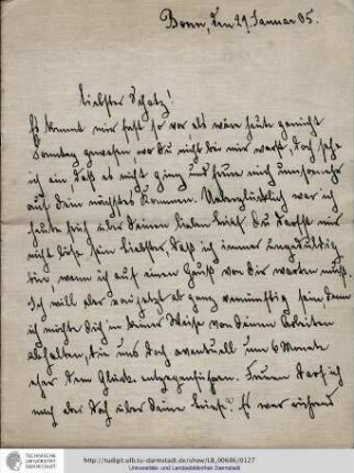 Brief vom 29.01.1905