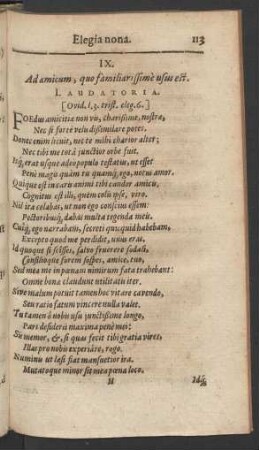 IX. Ad amicum, quo familiarissime usus est.