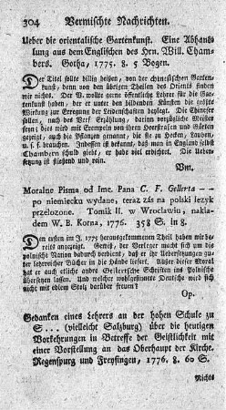 Gedanken eines Lehrers an der hohen Schule zu S- (vielleicht Salzburg) über die heutigen Vorkehrungen in Betreffe der Geistlichkeit mit einer Vorstellung an das Oberhaupt der Kirche.