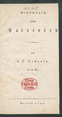 Glückwunsch eines Patrioten
