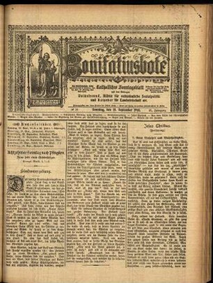 Erste Ausgabe vom Sonntag, den 18. September 1910.