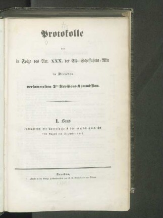 2.1842/44: Protokolle der ... Elbschiffahrts-Revisionskommission