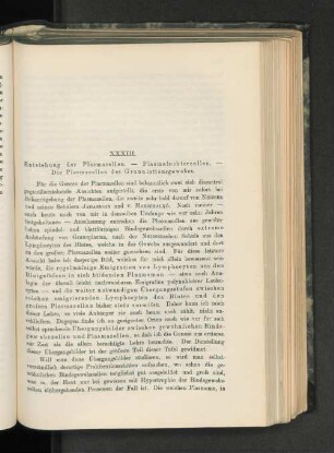 XXXIII. Entstehung der Plasmazellen. - Plasmatochterzellen. - Die Plasmazellen des Granulationsgewebes.