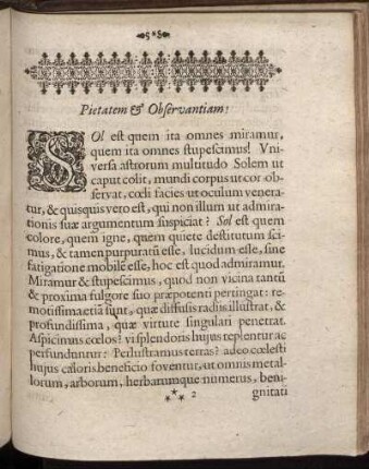 Pietatem & Observantiam.