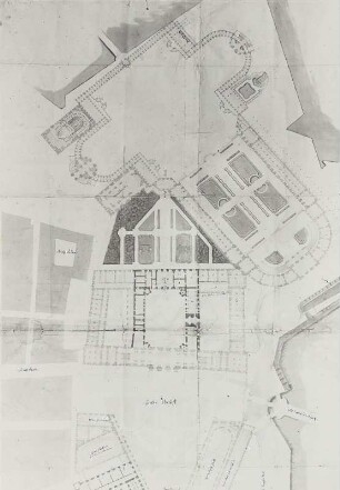 Entwurf zur Erweiterung des Schlosses und des Zwingers, Lageplan