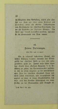 16. Fernere Eroberungen