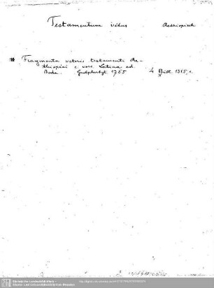 Testamentum vetus