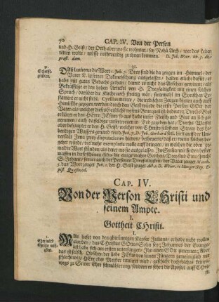 Cap. IV. Von der Person Christi und seinem Ampte.