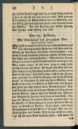 Die 25. Historia. Wie Eulenspiegel das Herzogthum Lüneburg verboten ward