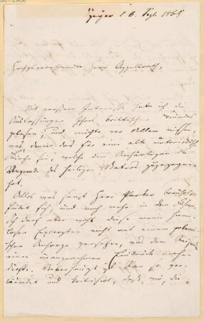 Nachlass von August Reichensperger (1808-1895): Brief von Wilhelm Molitor an August Reichensperger - BSB Ana 429.B. Molitor, Wilhelm