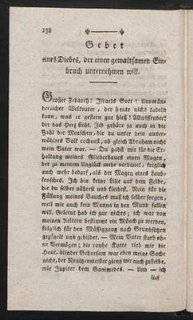Gebet eines Diebes, der einen gewaltsamen Einbruch unternehmen will.