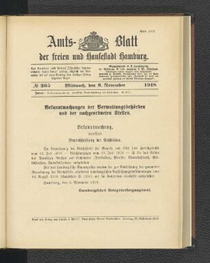 No. 265, 6. November 1918