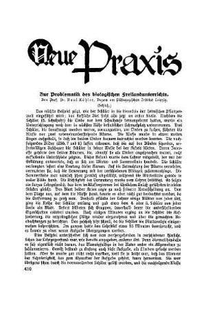 Neue Praxis : Zur Problematik des biologischen Freilandunterrichts ; (Schluß)