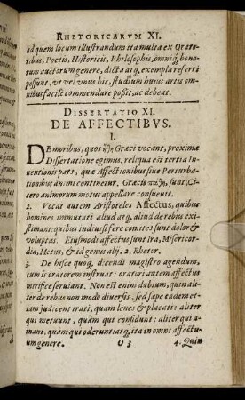 Dissertatio XI. De Affectibus.
