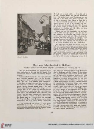 7: Max von Schenkendorf in Koblenz : unbekannte Gedichte und Briefe