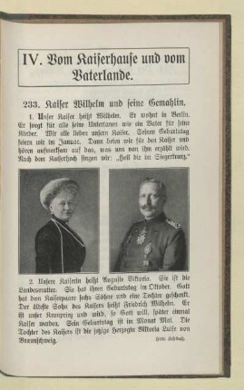 IV. Vom Kaiserhause und vom Vaterlande