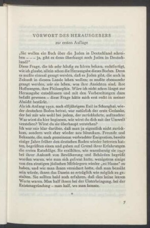 Vorwort des Herausgebers zur ersten Auflage
