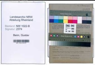 Entnazifizierung Gustav Benn , geb. 26.08.1897 (Postassistent)