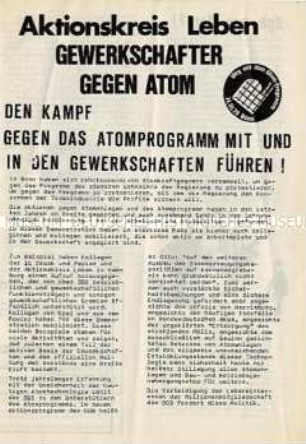 Propagandaschrift gegen das Atomprogramm der Bundesregierung