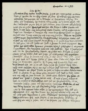 Brief von Otto Ubbelohde an Erika Metz