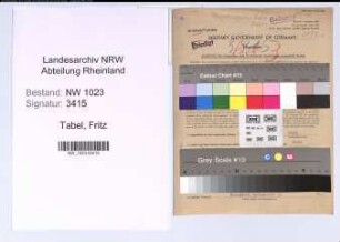 Entnazifizierung Fritz Tabel , geb. 18.01.1900 (Postinspektor)