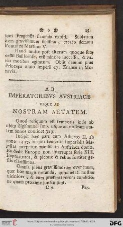 Ab imperatoribvs Avstriacis vsque ad nostram aetatem