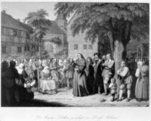 Dr. Martin Luther predigt im Dorfe Möhra (Folge von Schwerdgeburth)